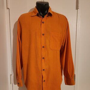 Men's Orange button up shirt